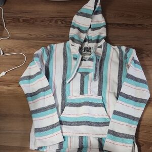 Original Senor Lopez Black and Teal Knit Pullover